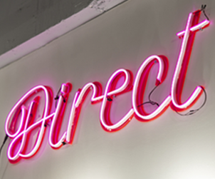 store logo in signature neon pink